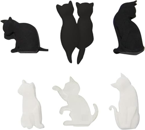 Gammaeon 6Pcs Heat-resistant Silicone Tea Bag Clips Set, 2025 Upgraded Cartoon Cat-shaped Reusable Holders for Bags Drink Markers Food Coffee Tea Accessories