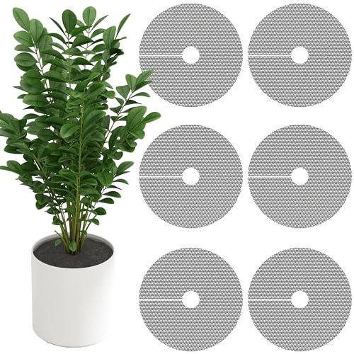 Adnee 6 Pcs 11.8 Inch Plant Pot Grids-Cuttable Plant Pot Soil Covers Protectors from Animals-Indoor Round Planter Pots Soil Guard for Outdoor Garden Plants Protection