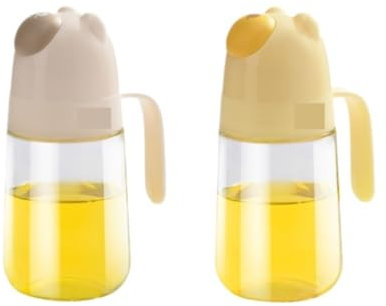 AMULONG Bouteille à Condiments Bouteille D'assaisonnement for Sauce Soja Et Vinaigre, Réservoir D'huile, Bouteille D'huile en Verre, Ensemble De 2 Pièces Shaker Vinaigrette