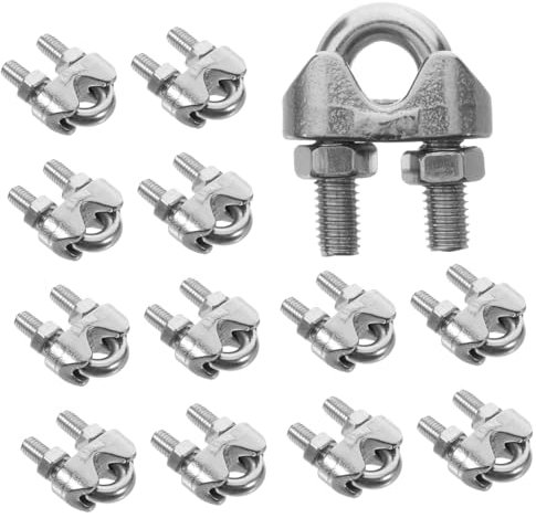 HOMOCONO 20piezas Abrazaderas De Cable Acero Inoxidable Fijación De Cuerda Clips Inoxidable Para Proyectos De Carga y Marinas