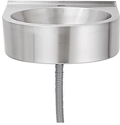 HADECOLL Lavandino da Appoggio in Acciaio Inox, Lavabo Ovale, Lavabo da Appoggio A Parete per Interni Ed Esterni, Lavabo da Bagno