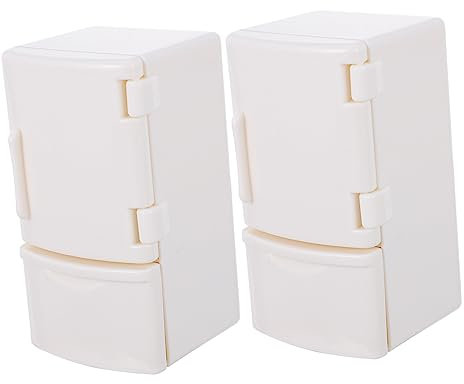 CHICAMPERA 2stücke Mini Kühlschrank Modell Miniatur Kühlschrank Deko Für Puppenhaus Und Spielzeugküche Kinderzimmer Zubehör Realistische Mini Haus Dekoration