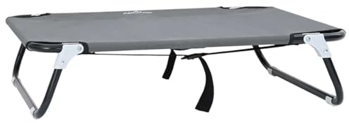 vidaXL Hundebett 70 x 46 x 18 cm Stahl Hellgrau | Entwickelt, um den rauen Anforderungen starker Haustiere und Außenbedingungen standzuhalten, Hilft deinem Haustier,