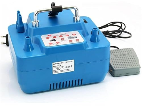 Soplador de Aire eléctrico con Bomba, inflador de Globos de Doble Boquilla, temporizado, Velocidad de inflado Ajustable, Motor de Alta Velocidad y Alto par, infla en 3 Segundos
