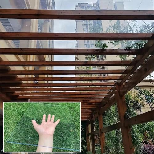 ZIGTUEI 1.4mm Thick Polycarbonate Roofing Sheet, polycarbonate greenhouse panels, PC Transparent Durable Panel, for Glass House Greenhouse Sunroom Canopy Balcony Pergola(1mx1m/3.3x3.3ft)