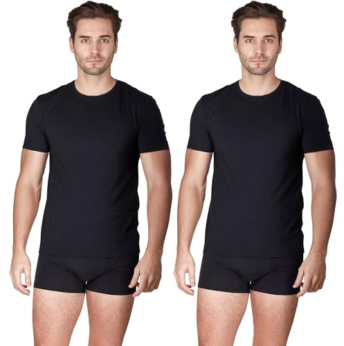 Haigman Men’s 2 Pack Cotton Stretch Short Sleeve T-Shirts