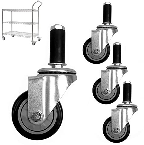 Lenkrolle, Gebremste Lenkrollen 3 Zoll/4 Zoll, 4er-Pack(4in)
