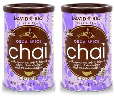 David Rio Chai Orca Spice Sin Azúcar - Pack de 2 x 337 g - Té Negro con Especias