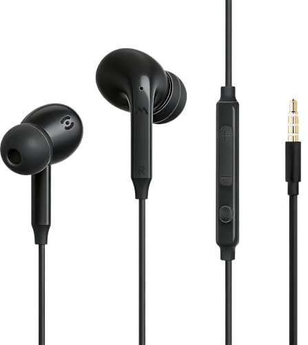 MAS CARNEY Kopfhörer mit Kabel In-Ear-Ohrhörer, 3.5mm Klinkenstecker Headset mit Mikrofon und Lautstärkeregler für iPhone, Sony, Android, Smartphone, PC - AUX In-Ear-Kabelkopfhörer