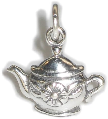 Maldon Jewellery Teapot 2D sterling silver charm .925 x 1 Tea Pot charms
