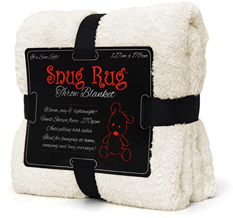 Snug Rug Sofaüberwurf Decke Sofa Kuscheldecke Decke Fleecedecke - Original Luxury Hochwertige Sherpa Werfen Warm Fleece Couchdecke Sofadecke 127 x 178cm (Creme)