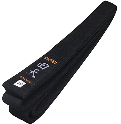 Kaiten Baumwolle Schwarzgurt, extra breit 4,5cm, Karategürtel schwarz, Karategurt, Karate-Gürtel (300)