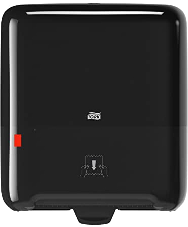 Tork Matic Spender für Rollenhandtücher 551008, Elevation Design - H1 Rollenhandtuch-Spender, Einzelblattentnahme, Füllstandsanzeige nach Ampel-Prinzip, schwarz