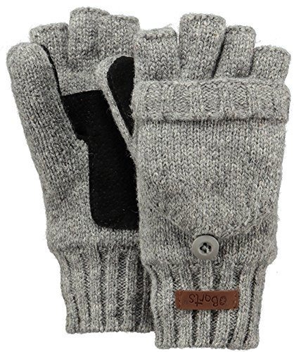 Barts Haakon Boys Fingerlose Handschuhe Strickhandschuhe Winterhandschuhe (3 HS - grau)