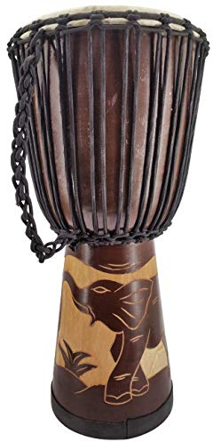 50cm Profi Djembe Alpin Elefant Braun geschnitzt 1 A Klang Garantie M2