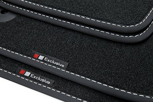 teileplus24 EF110 Fußmatten Gummimatten Exclusive-line Design kompatibel mit Audi Q7 1 4L 2006-2015, Naht:Silber