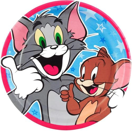 Tom und Jerry Runde Tortenaufleger 20CM - Geburtstag Tortenbild Zuckerbild Tortenplatte Oblate Kuchenzuckerplatte