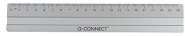 Q-Connect KF03677 Lineal Alu - 20 cm, silber