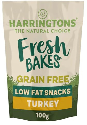HARRINGTONS FreshBakes Grain Free Dog Treats Turkey 100g (Pack of 7) | Grain Free for Sensitive Tummies - Low Fat Snacks - With Freshly Prepared Turkey