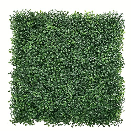 ULAND 12 Pcs Pack 20 x 20 Size Artificial Faux Hedges Panels, Green Boxwood Ivy Privacy Fence Wall, for Home Garden Balcony Outdoor Indoor Decoration