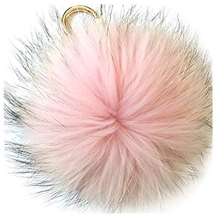 Damen Pom Pom Bommel Anhänger Taschenanhänger Schlüsselanhänger für Handtaschen, Rückspiegel im Auto (Rosa)