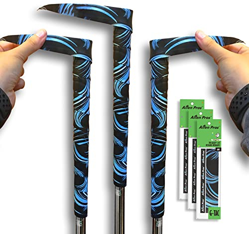 Alien Pros Golf Grip Wrapping Tapes (3-Pack) - Innovative Golf Club Grip Solution - Enjoy a Fresh New Grip Feel in Less Than 1 Minute (3-Pack, Blue Waves)