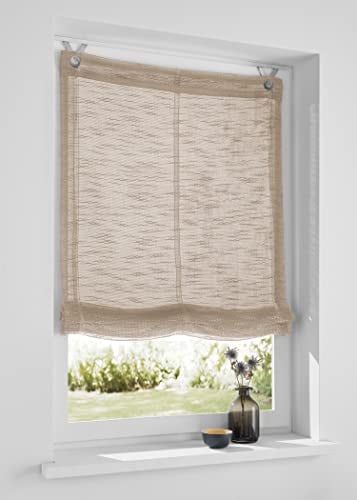 Raffrollo Ösenrollo Celtic beige Breite ca. 100 x Höhe 140 cm