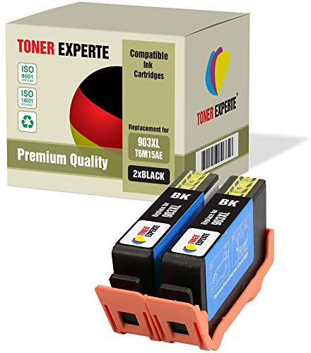 2 XL TONER EXPERTE® Druckerpatronen kompatibel für 903 903XL T6M15AE Officejet Pro 6950 6960 6970 6975 (2 Schwarz)