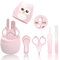 HyAdierTech Manucure Bébé | Kit 4-en-1 avec Étui, Coupe-Ongles, Ciseaux, Lime et Pince à Épiler | Kit Soins des Ongles Bébés et Jeunes Enfants | Nouveau-né Spécial Protection pour Bébé (pink)