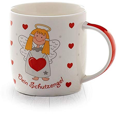 Heaven and Angels Schutzengel Tasse (edles weiß) - Geschenkidee von heavenandangels - Glücksengel Glücksbringer Schutzengeltasse Engel Kaffee Tee Teebecher Kaffeetasse Becher