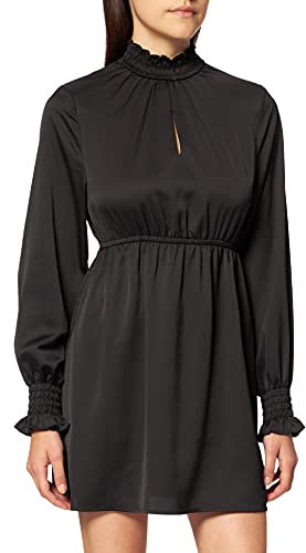 NA-KD Mujer Padded Shoulder Mini Dress Casual, Black, EU 36