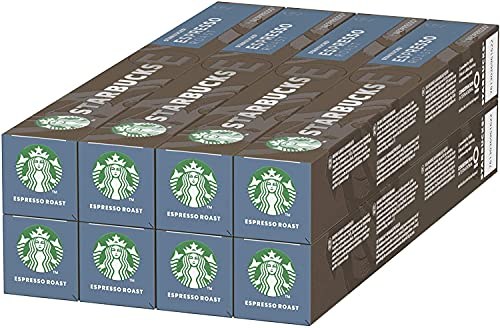 Starbucks Compatible por Nespresso Espresso Roast Dark Roast Coffee Pods (paquete de 8, total 80 cápsulas)