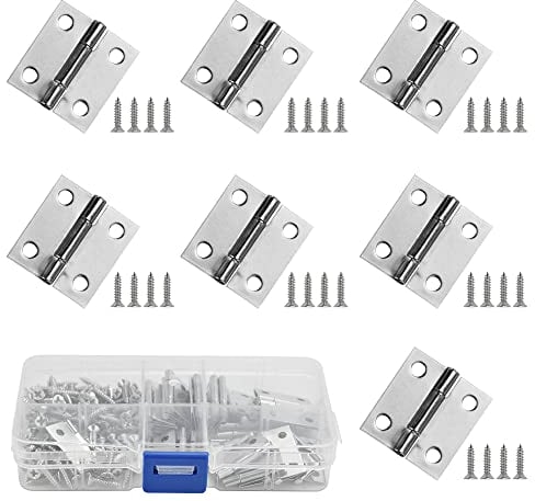 OTTYMO 30 Stück Mini Scharniere Klappbar Türangeln Edelstahl Türscharnier Klein Möbelscharniere Klappscharniere mit Schrauben Scharniere für Bastelarbeiten, kleine Schmuckkästchen, Puppenhäuser