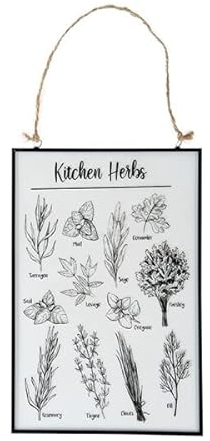Nature Print Tableau en Verre Herbes aromatiques