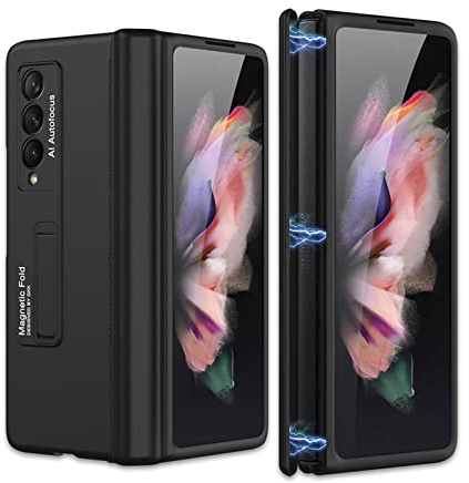 COQUE Étui pour Galaxy Z Fold 3 5G, Tout Compris Pliante à charnière, Housse de téléphone Pliable pour Samsung Galaxy Z Fold 3 5G-Le Noir