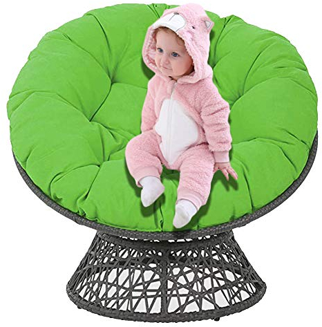 TDHLW Papasan-Stuhlkissen Papasan-Kissen Papasansessel Kissen papasansessel Papasan Sessel Wasserdichtes Schaukelstuhlkissen im Freien Extra Großes Bbequemes Sitzkissen,Grün,120 * 120cm