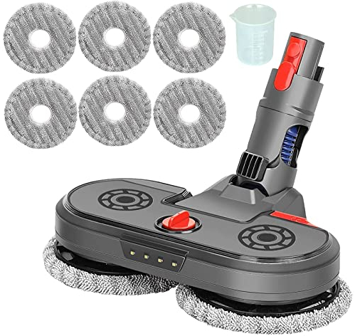 Wet and Dry Spray Electric Mop Head for Dyson Digital Slim (V10 Slim) Fluffy V12 Vacuum Cleaner, Watertank, LED Lights, 6 Wipes