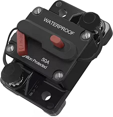 zymay 30A 40A 50A 60A 70A 80A Disjoncteur | fusible avec Interrupteur à Bouton réinitialisation Manuelle | 12V-48VDC, étanche