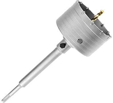 Concrete Hole Saw Wall Drill Bit - SDS Plus - Ø110mm Core bit for Hammer Drill Hole Cutter for Concrete, Masonry, Cement, Silicate Brick (110mm+220mm SDS Plus Adapter)
