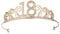 OSALADI 18. Geburtstag Königin Tiaras Strasskristallkronen Nummer Geburtstag Kronen Kamm Hochzeit Haar Accessoire für Frauen Mädchen Braut Golden