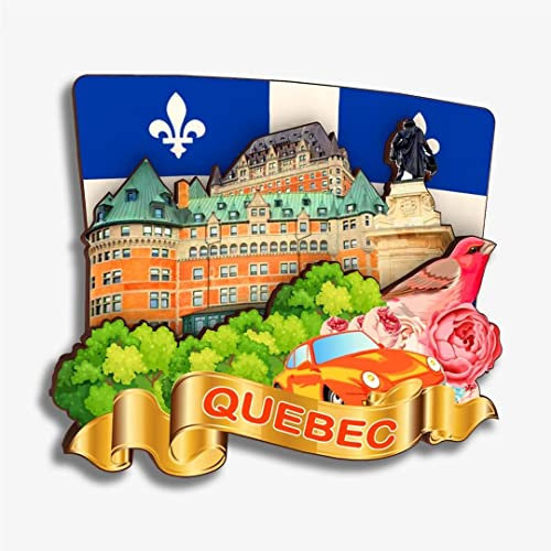 Quebec 655 Kühlschrankmagnet, Holzkollektion, 3D-Holz, handgefertigt, Reise, Stadt, Souvenirs, Kühlschrankmagnet, Heimdekoration, Geschenk