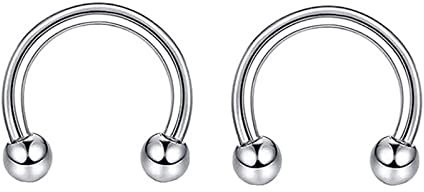 Nose Ring Silver, Nasenpiercing Chirurgenstahl Kugel U Schmuck Zunge Lippe 2 Stück Damen Geburtstag Geschenk
