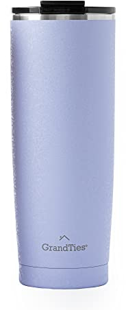 GRANDTIES Insulated Coffee Tumbler Cup w/Tritan Lid | Leak Proof, Reusable, Double Walled Vacuum Stainless Steel Travel Mug | Thermal Cups for Hot and Cold Drinks | 20oz | Sanctuary, Snowy Texture