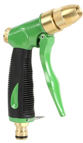 STYDDI All Metal Hose Pipe Spray Gun, Heavy Duty Garden Hose Spray Gun with Brass Tip, High Pressure Garden Hose Nozzles with Adjustable Spray Patterns, for Lawn Watering, Car Washing & Pet Showering