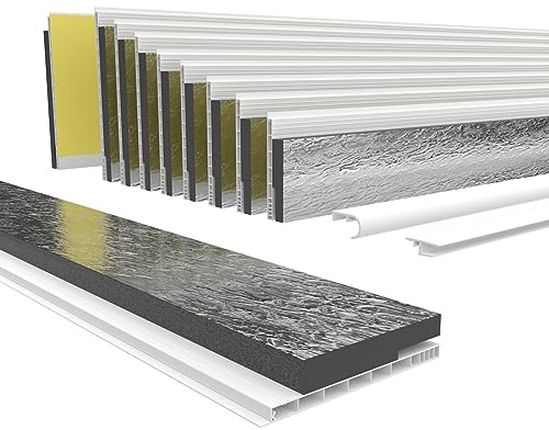 HEXIM PVC Rollladenkastendeckel mit Dämmung Länge: 1000-2000mm, Breite: 120-320mm, Revisionsklappe Rolladendeckel Rollladen abdeckung Deckel Klappe (140mm x 1,6 Meter)