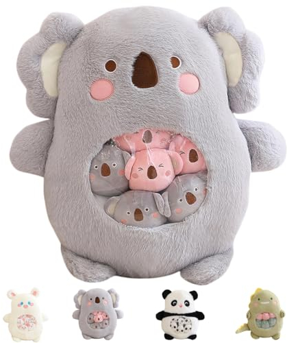 Aiuidun Niedliches Koala Plüsch-Kissen mit abnehmbarem Koala Plüschtier - Wurf-Kissen Puppen Geschenke für Mädchen und Jungen
