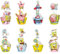UdacA Torte Topper, 48 Stück Cartoon Cupcake Topper Deko Tortendeko, Tortenaufleger Geburtstag für Kinder, Figuren Torte, Tortendeko Kindergeburtstag