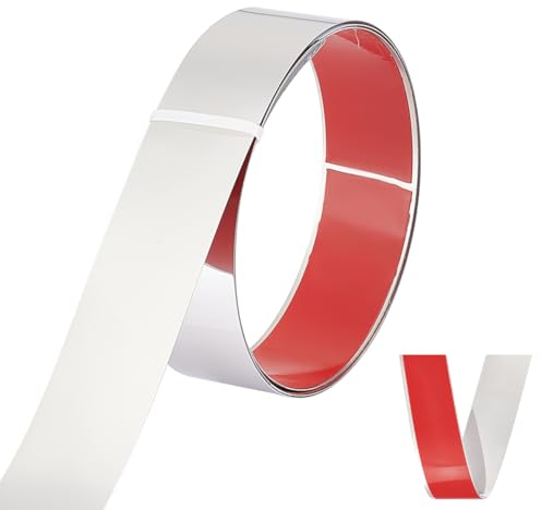 UNICRAFTALE 2 m Wandleiste Edelstahl Selbstklebend Flexibel Zierleiste Metallleiste Wandleiste Deckenleiste Abziehen Und Aufkleben Zierleiste Für Wand Spiegel Möbel Türen 5cm Breit