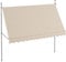 Outsunny Store banne autoportant Manuel auvent rétractable 3,5L x 1,2l x 2,1-3H m Inclinaison réglable pour Balcon sans Trous à percer métal alu Polyester Sable