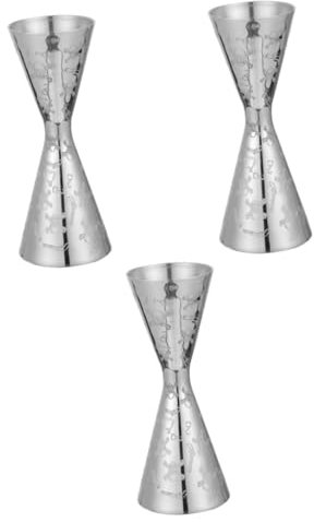 PRETYZOOM Lot De 3 Verres Doseurs À Cocktail En Acier Inoxydable Construction Robuste Pour Barmans
